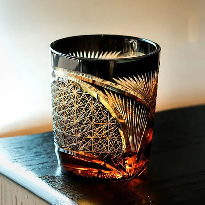 Wine Glasses Luxe Handmade Chrysanthemum Glass Wine Set Edo Kiriko Whisky Glass Japanese Carved Wedding Wine Glasses Vintage Cup