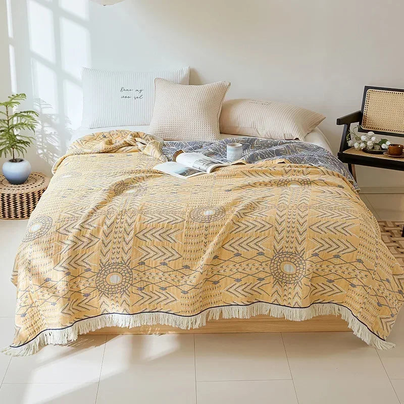 Japanese Cotton Double-sided Sofa Cover Throw Blanket For Bed Towel Cover Four Seasons General Quilt Bed Sheet Travel Blanket