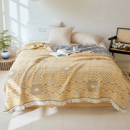 Japanese Cotton Double-sided Sofa Cover Throw Blanket For Bed Towel Cover Four Seasons General Quilt Bed Sheet Travel Blanket