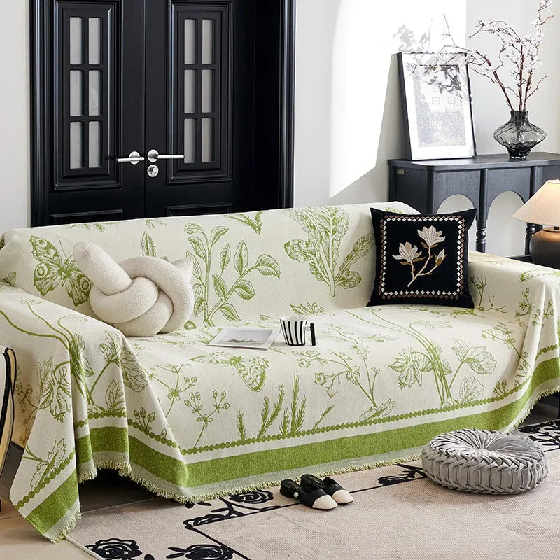 Vintage Flower Thicken chenille Sofa Cover Sofa Blanket simple cushion ins wind sand hair towel fashion lunch blanket Sofa Towel