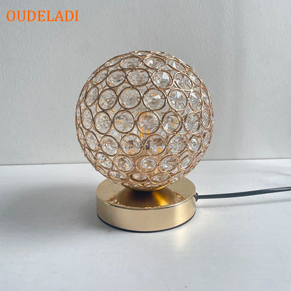 OUDELADI Modern Desktop Decoration Lighting fixtures E27 Crystal Table Lamp Parlor Bed Room Bedside Cabinet Desk lamp