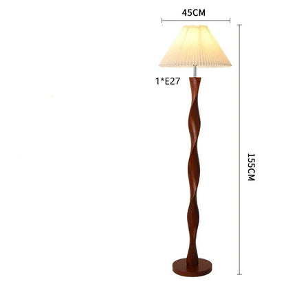 Chinese  Floor Lamp, Nordic Style, Classical Style, Living Room, Bedroom, Study, Bedside, Walnut Color, Luxury Solid Wood Lamp