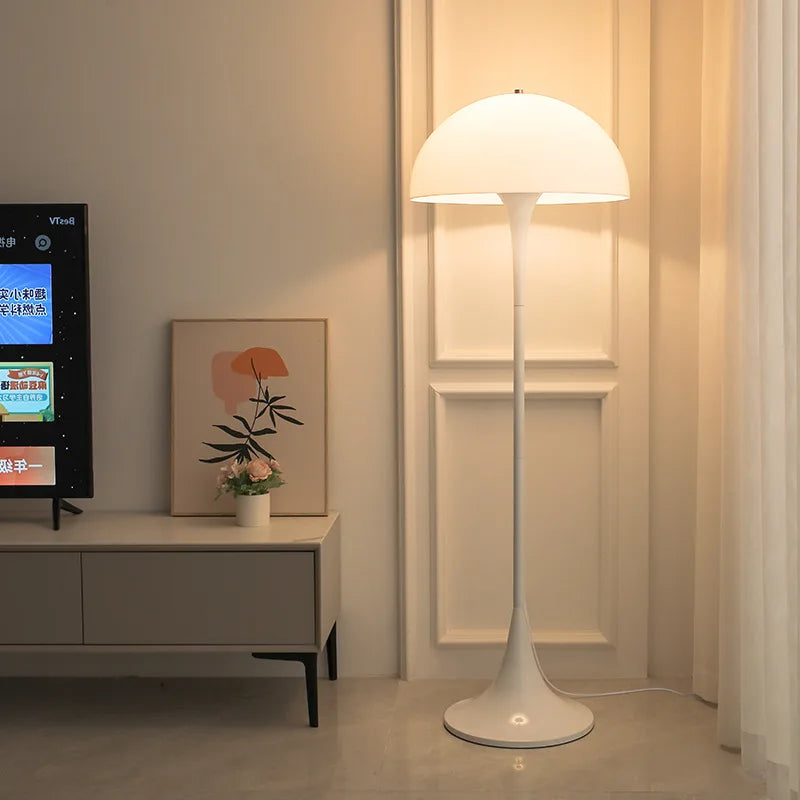 Danish Designer Cream Style White Floor Lamp Personalized Ins Simple Study Living Room Bedroom Bedside Mushroom Table Led Lights