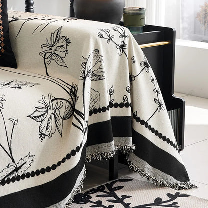 Vintage Flower Thicken chenille Sofa Cover Sofa Blanket simple cushion ins wind sand hair towel fashion lunch blanket Sofa Towel