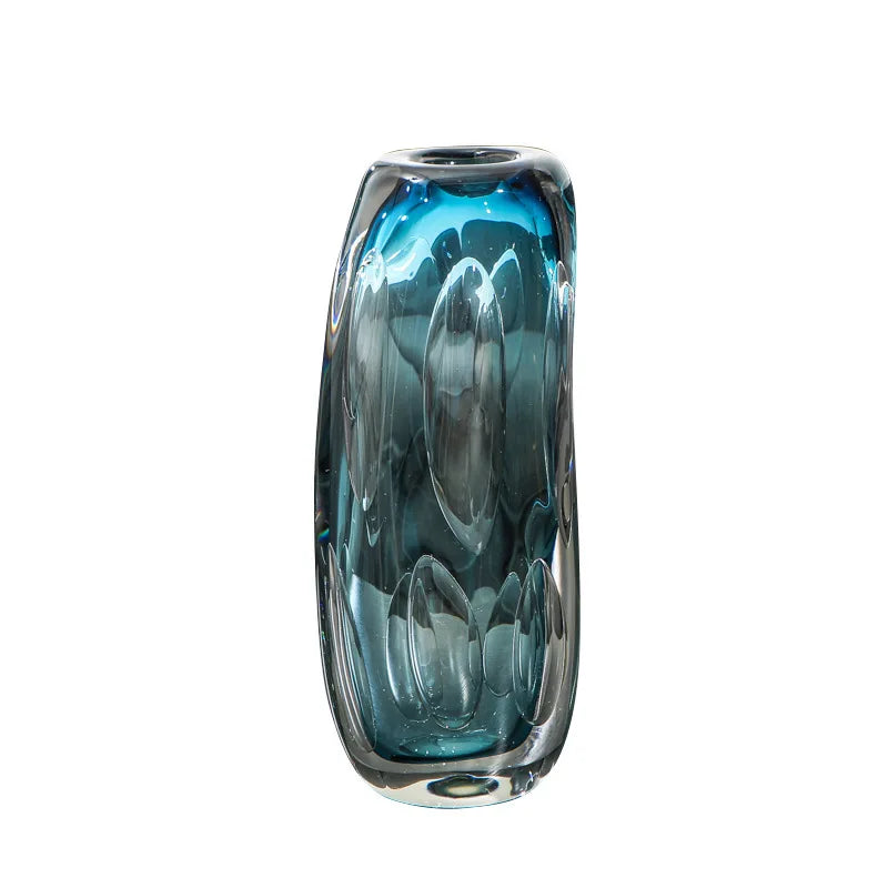 Water Blue Bubble Glass Vase Transparent Hydroponic Flower Pots Desk Decoration Flower Arrangement Floral Vases Modern Decor
