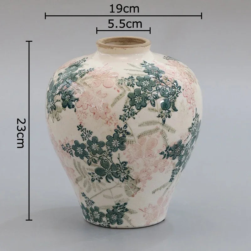 Creative Cracked Texture Vase Blue and White Porcelain Flower Pot Table Decoration Flower Arrangement Vases Room Aesthetic Decor