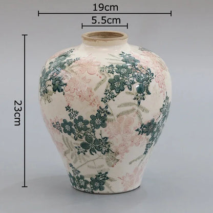 Creative Cracked Texture Vase Blue and White Porcelain Flower Pot Table Decoration Flower Arrangement Vases Room Aesthetic Decor