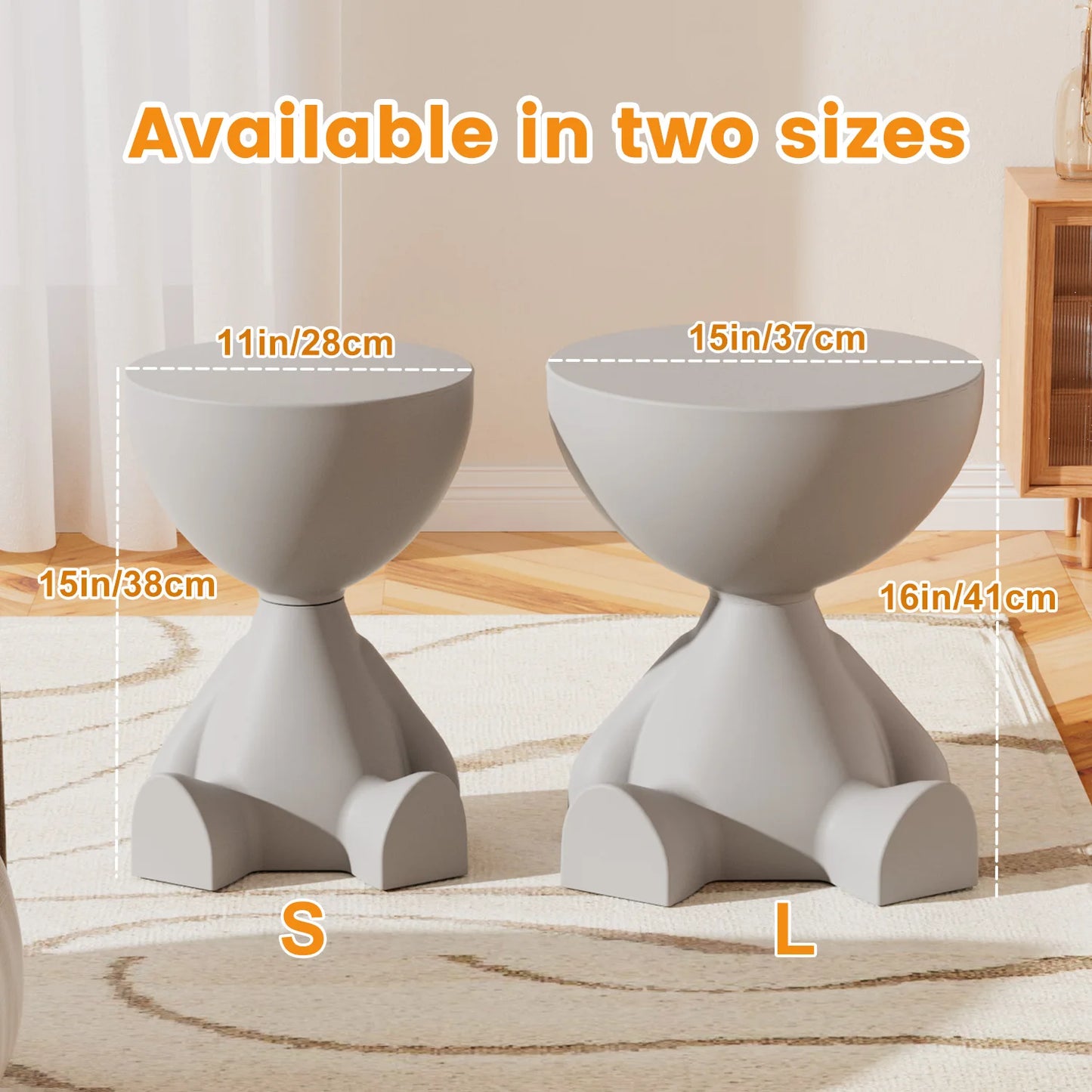 Round Matte Side Table with Hidden Storage – view 6, modern home furniture