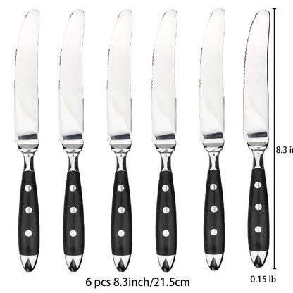 Classic Elegant Stainless Steel Cutlery Set Fork Spoon Knife Full  Dinning Fork Steak Knife Teaspoon Creative Dinnerware Set
