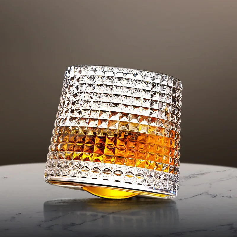 160Ml Tumbler Glass Rotating Whiskey Glass Creative Gyro Glass Drinkware Red Wine Glass Shake Decompression Glass Wine Cup