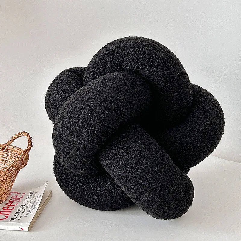 Knotted Ball Pillow Lamb Velvet Pillow Sofa Pillow Living Room Single-standed Octagonal Cushion Bed Backrest