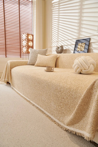 Cat Scratch Resistant Dustproof Sofa Cushion Universal Striped Pattern Blanket Mat 2025 All-Season Chenille Sofa Cover Slipcover