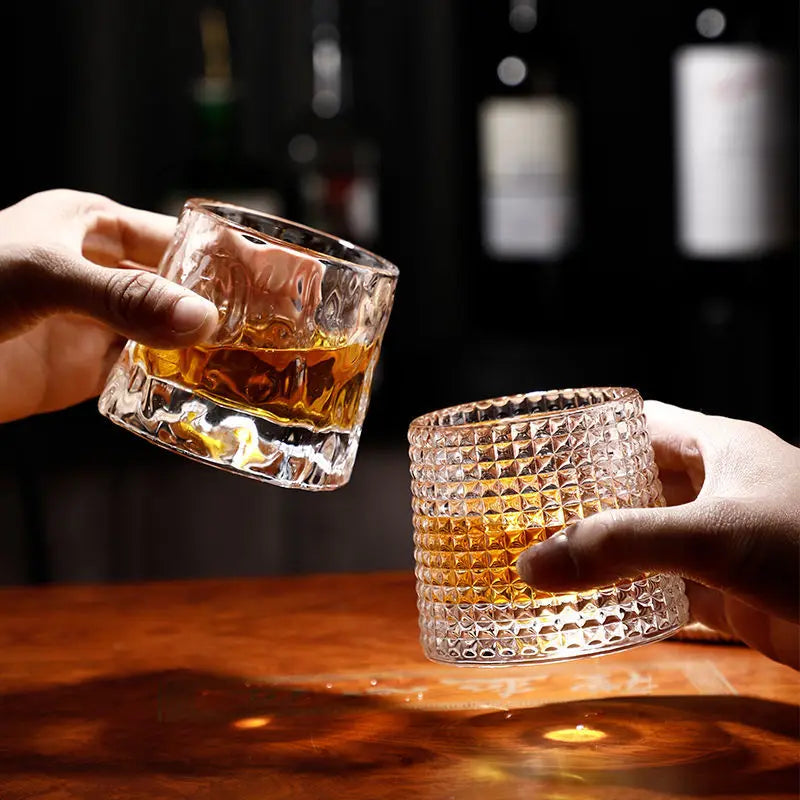 160Ml Tumbler Glass Rotating Whiskey Glass Creative Gyro Glass Drinkware Red Wine Glass Shake Decompression Glass Wine Cup