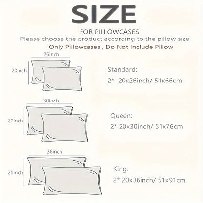 2PCS Satin Pillowcase ,Mulberry Silk Feeling Pillow Cases for Hair and Skin  Satin Cooling Pillow Covers