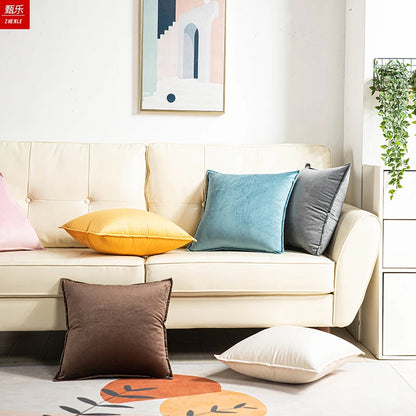 1 Piece Super Soft Velvet Solid Color Living Room Sofa Decorative Cushion Cover Pillow Cover (excluding Filler)