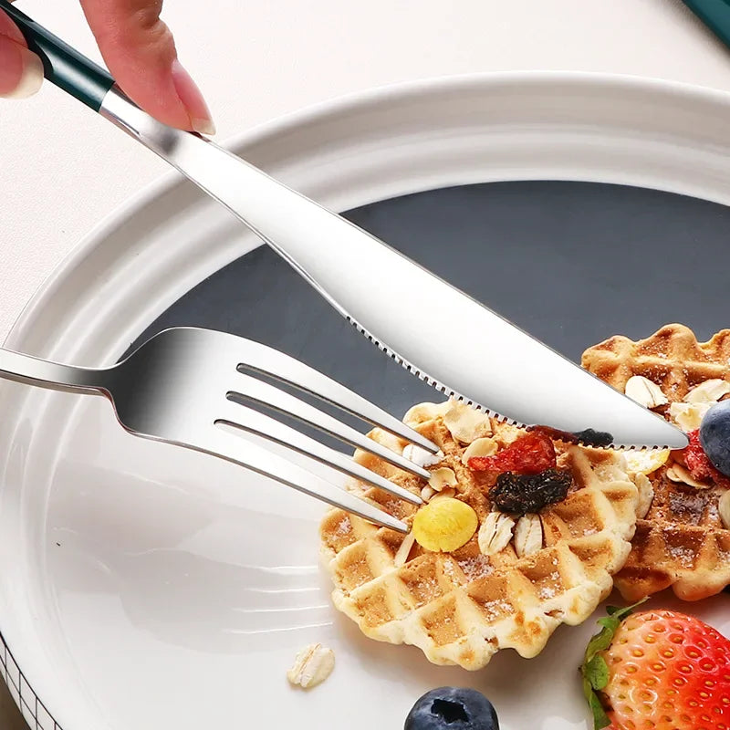 Portable Travel Utensils Set with Case Stainless Steel Knife Forks Spoons Chopsticks for Lunch Box Office Picnic Dinnerware Use