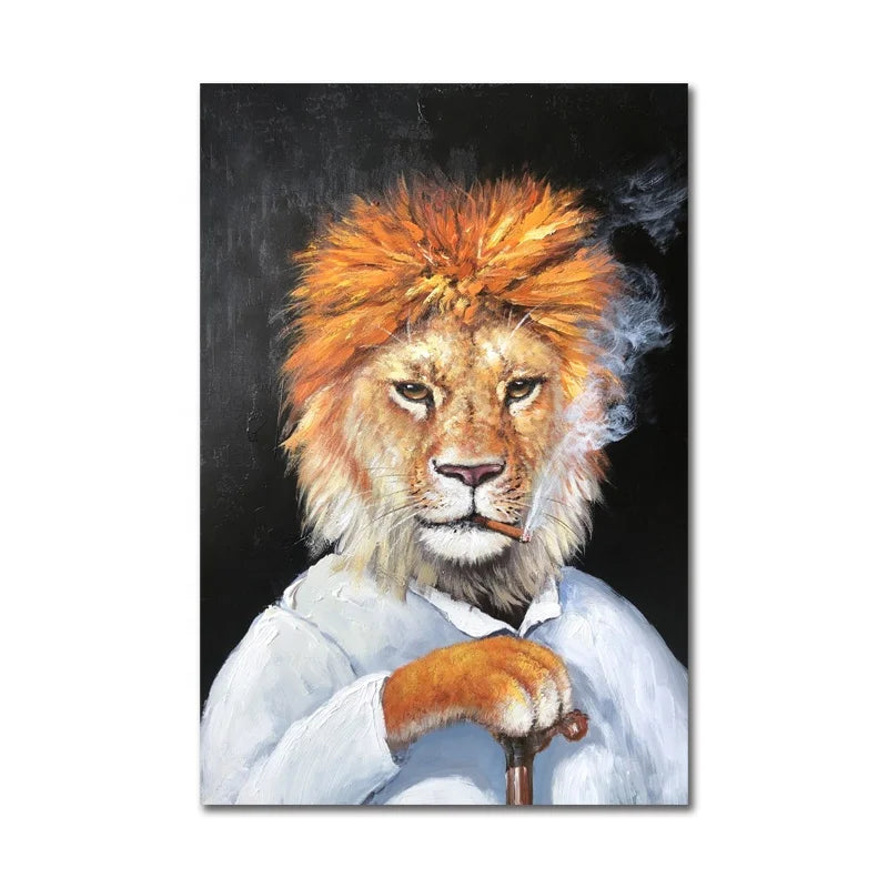 Creative Cartoon Picture Art, 100% Hand Painted, Abstract Oil Painting on Canvas, Wall Art for Living Room, Home Decor, No Frame