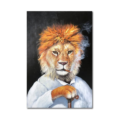 Creative Cartoon Picture Art, 100% Hand Painted, Abstract Oil Painting on Canvas, Wall Art for Living Room, Home Decor, No Frame