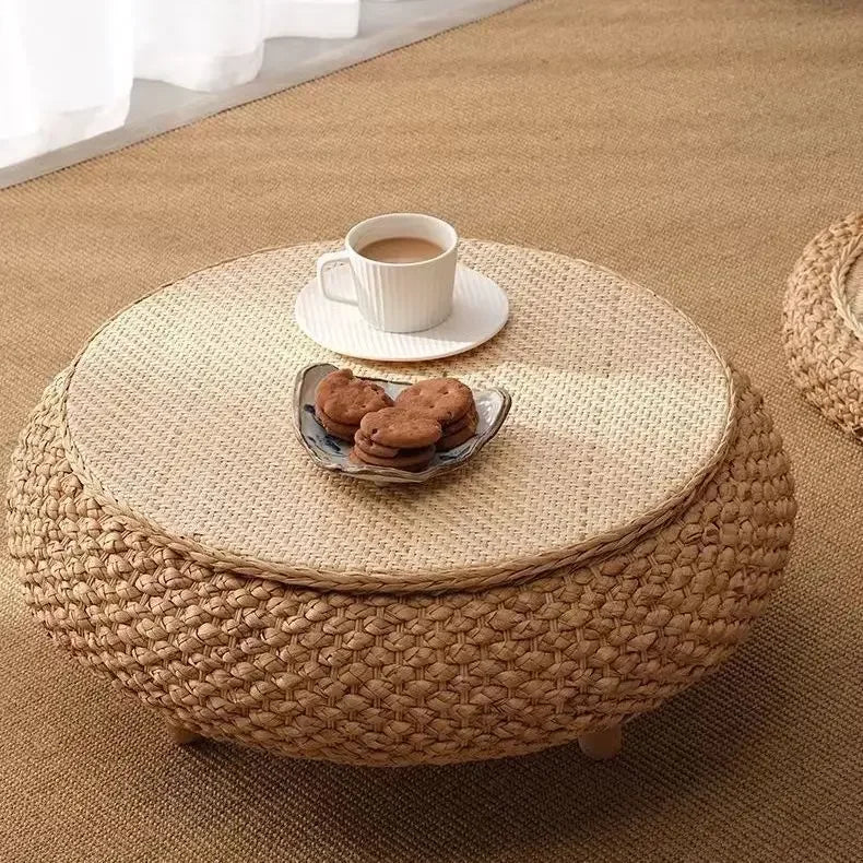 Bamboo Weave Coffee Table with Hidden Storage – view 9, modern home furniture