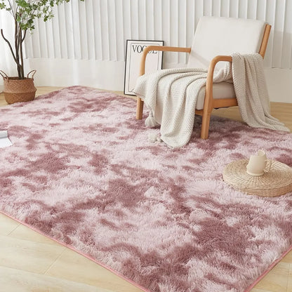 VIKAMA Tie-dye Carpet Living Room Coffee Table Cushion Shaggy Washable Bedroom Modern Scandinavian Soft Cozy Mat Home Decor Rug