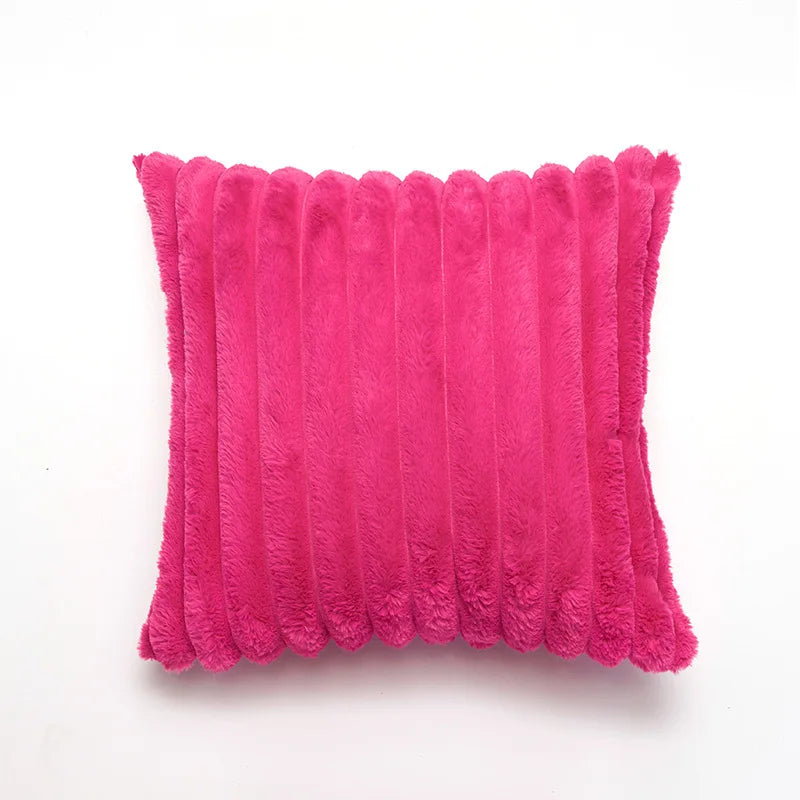 Double Sided Wide Edge Thick Soft Plush Cushion Covers Vintage Solid Color Pillowcase  Decorative pillows for sofa