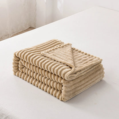 1pc Solid Color Flannel Blanket Soft Warm Throw Blankets for Couch Sofa Office Bed Camping Travel Multi-purpose Gift Blanket