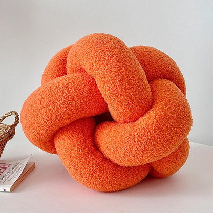 Knotted Ball Pillow Lamb Velvet Pillow Sofa Pillow Living Room Single-standed Octagonal Cushion Bed Backrest