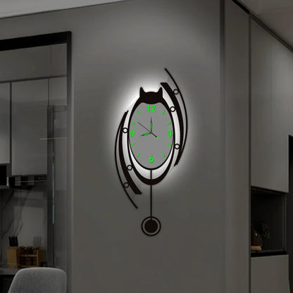 Large Acrylic Wall Clocks Luminous Silent Modern Art Clocks Wall Luxury Nordic Aesthetic Watches Elegant Clock Living Room
