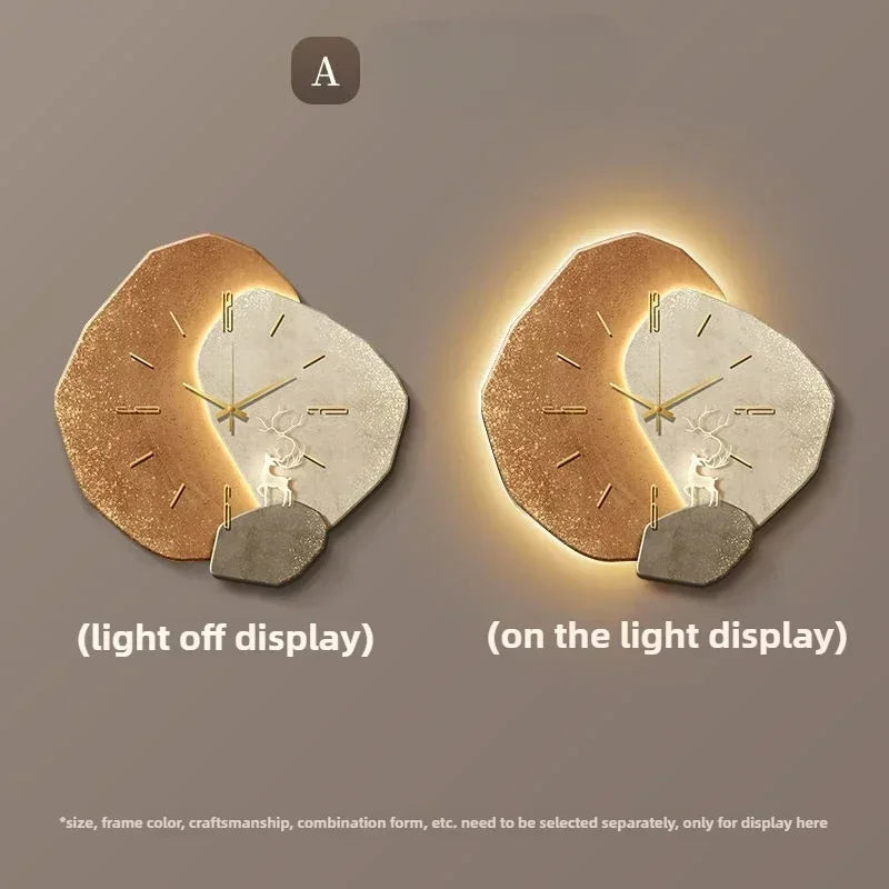 [3D imitation]Modern Clock with Light Design Clock Minimalism Wall Clocks Stylish Large Living RoomMechanism Silent Decoration