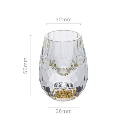 6pcs Luxury Crystal Glass Vodka Glass Sake Shochu Glass Bar Liqueur Double Bottom Gold Foil Glass Cup High-end Gifts Hard Liquor