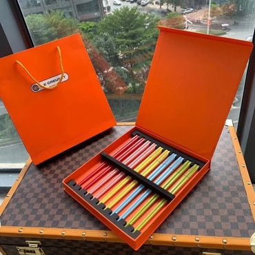 French LE CREUSET Rainbow Ceramic Chopsticks Healthy Dining Set Gift Box Colorful Tableware Home Kitchen Dining Accessories