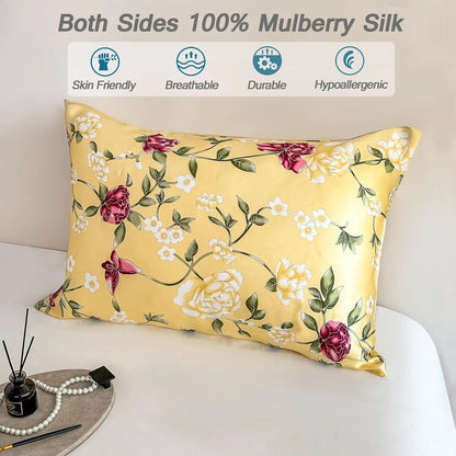100% Both Sides Pure Natural Mulberry Silk Pillowcase with Zipper Closure  Soft and Cooling Silk Pillow Cases