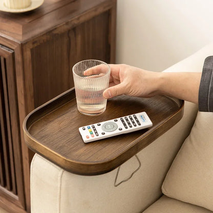 Bamboo Dried Fruit Plate Tray, Simple Mobile Small Tea Table, Modern Coffee Corner Table