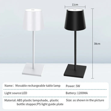 LED Desk Lamp Rechargeable Table Lamp 3 Levels Dimmable Bar Restaurant Ambiance Wireless Touch Lamps Waterproof Led Lights