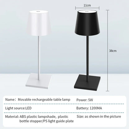 LED Desk Lamp Rechargeable Table Lamp 3 Levels Dimmable Bar Restaurant Ambiance Wireless Touch Lamps Waterproof Led Lights