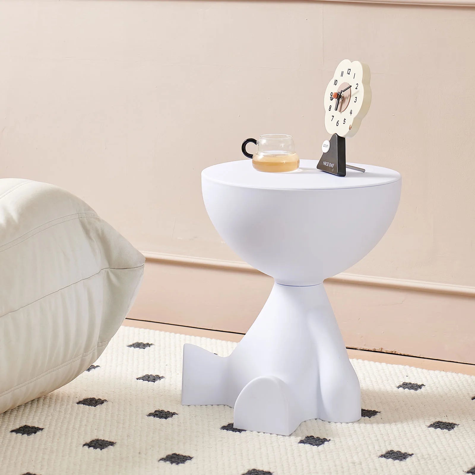 Round Matte Side Table with Hidden Storage – view 16, modern home furniture