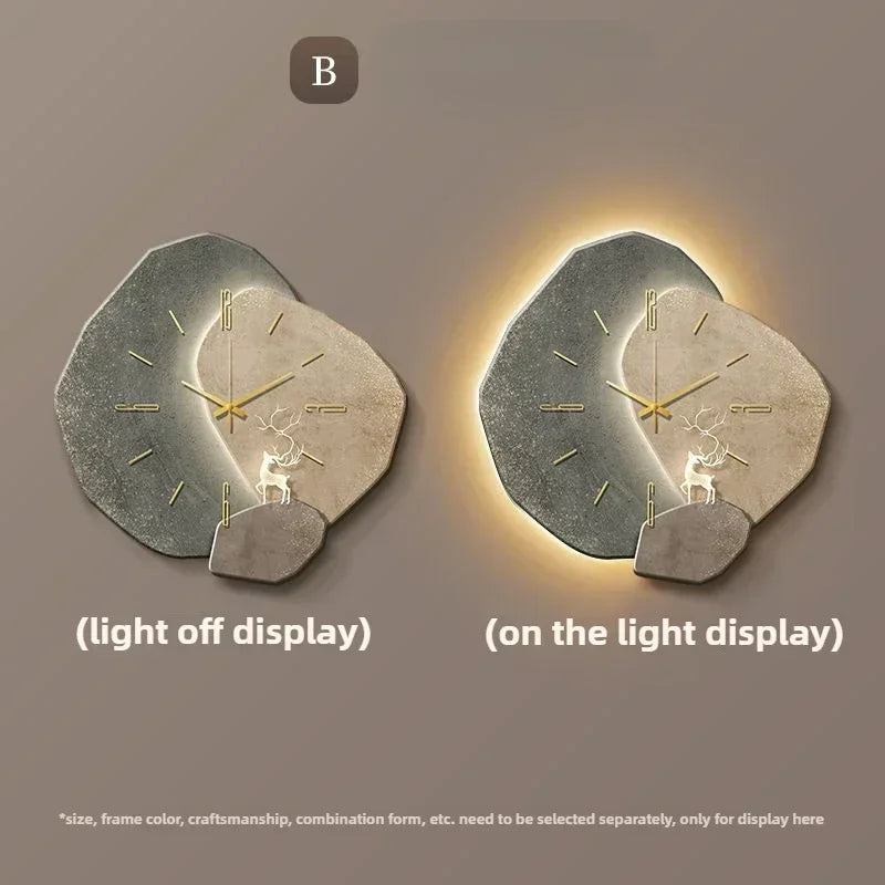 [3D imitation]Modern Clock with Light Design Clock Minimalism Wall Clocks Stylish Large Living RoomMechanism Silent Decoration