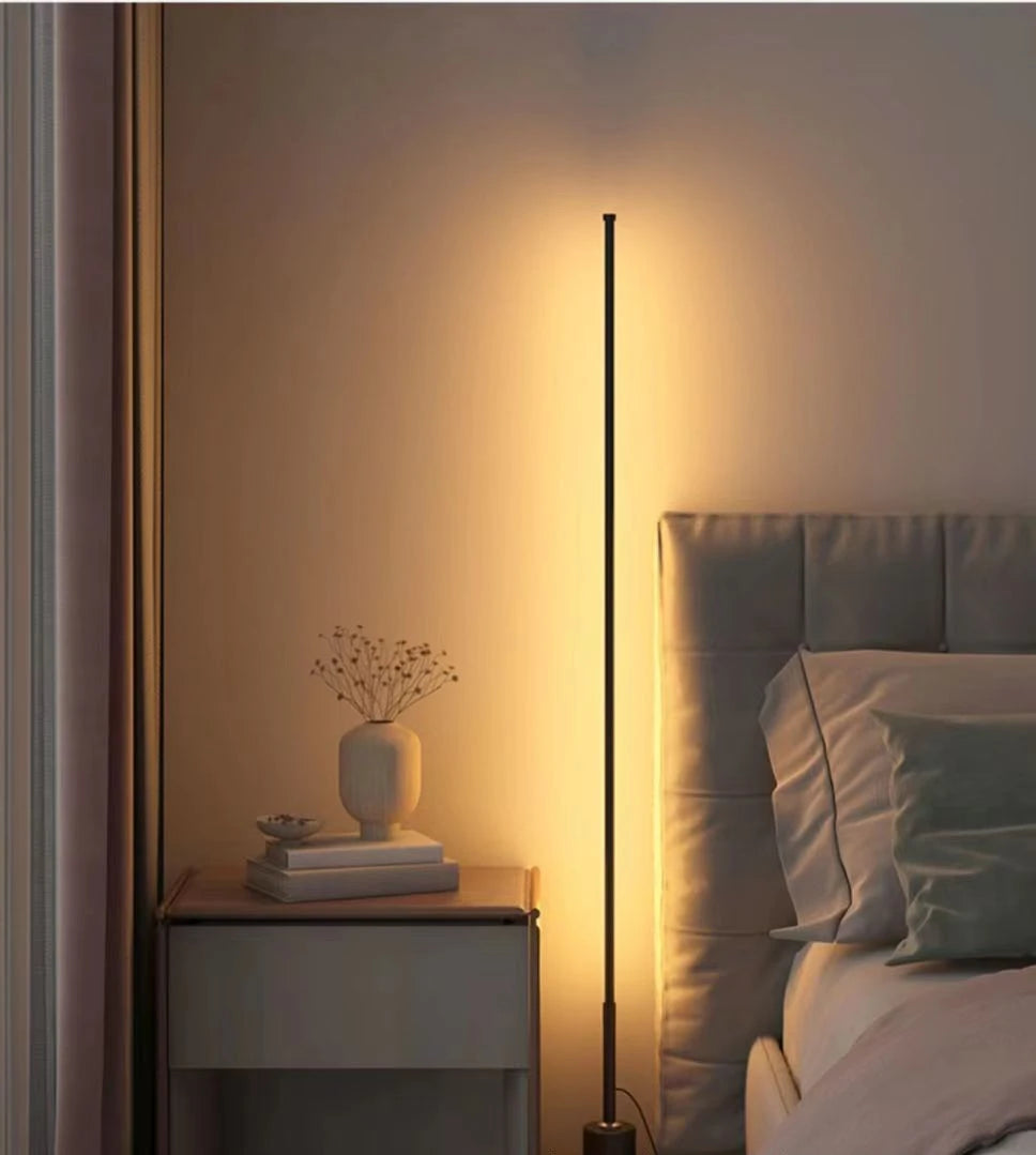 Living Room Dimmable Corner Floor Lamp Remote 100cm Stand Smart LED Mood Light for Bedroom Nordic Home Decor Interior Lighting