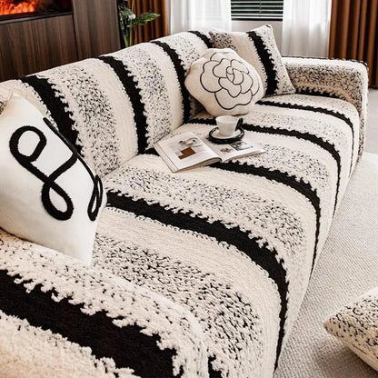 Stretchable velvet sofa cover, furniture protection, non-slip, universal, 1 2 3 4 seats.