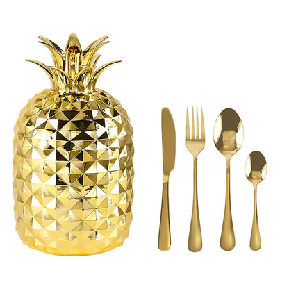 Pineapple egg stainless steel tableware 24-piece set Western food knives, forks, spoons, gifts Cross-border home furnishing set