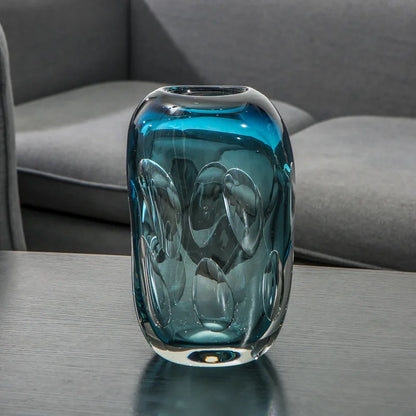 Water Blue Bubble Glass Vase Transparent Hydroponic Flower Pots Desk Decoration Flower Arrangement Floral Vases Modern Decor