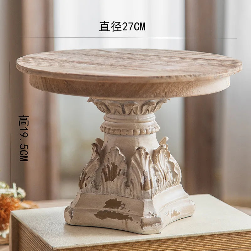 Modern Round Storage Trays Wooden Fruit Food Luxury Figurines Organizer Aesthetic Ornaments Hospitality Accessories Kitchen