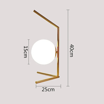 Nordic Brass Ring Glass Ball Table Lamp Modern Led Living Room Bedroom Hotel Home Decor Desk Lamp Eye Protection lamp