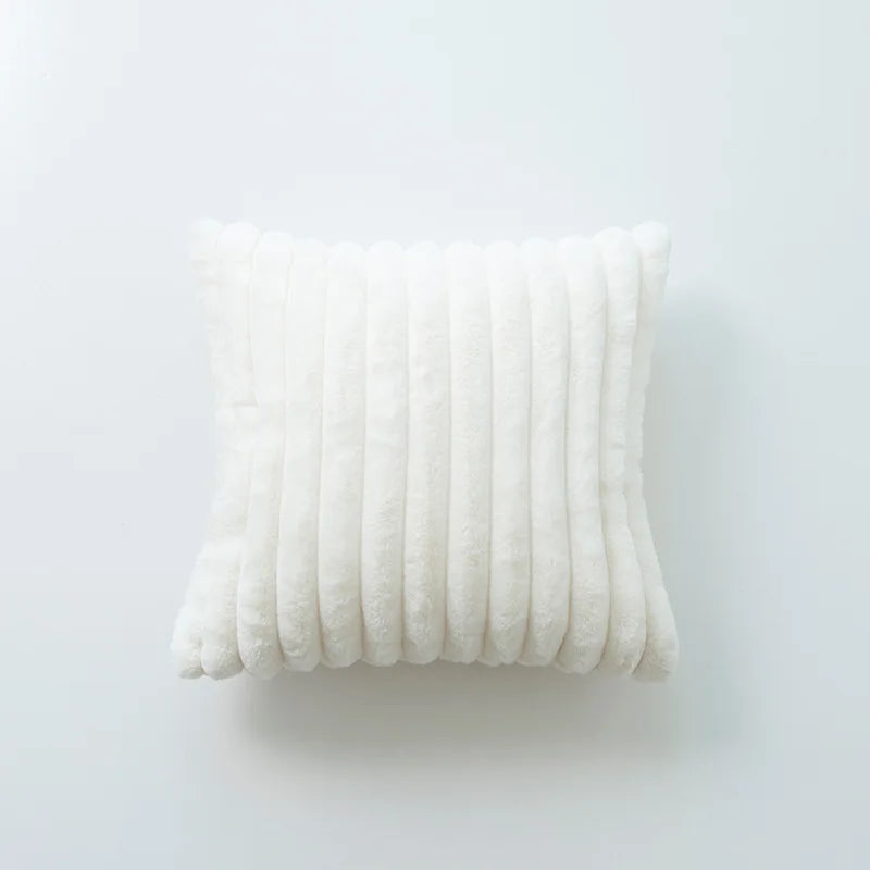 Double Sided Wide Edge Thick Soft Plush Cushion Covers Vintage Solid Color Pillowcase  Decorative pillows for sofa