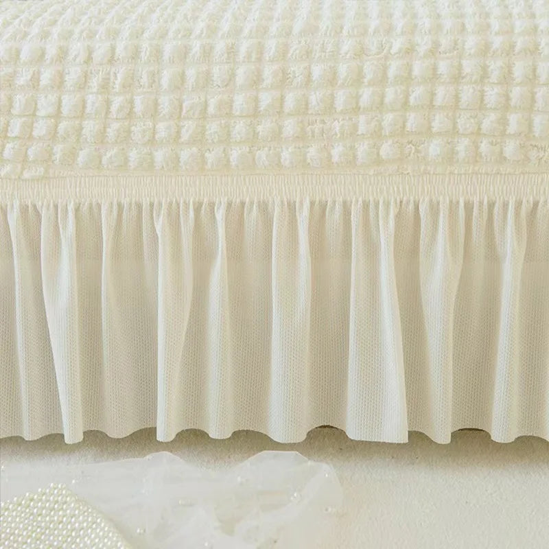1/2/3/4 Seater Seersucker Sofa Slipcover High Stretch Couch Cover Thick Corner Sofa Protector Elastic Corner Couch Covers