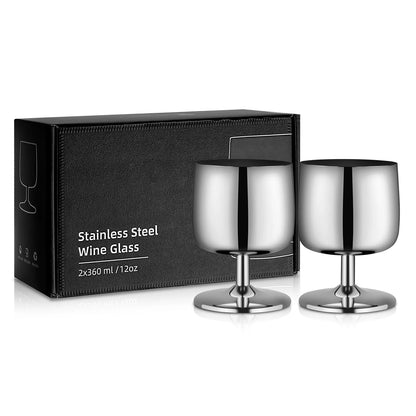 Stainless Steel Wine Glass Stainless Steel Stemmed Goblets Drinkware For Outdoor Party Wedding