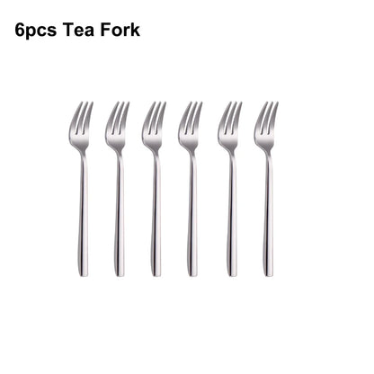 6/16/20/24/28Pcs Cutlery Set Stainless Steel 304 Tableware Mirror Sliver Dinner Set Western Knife Fork Spoon Elegant Flatware