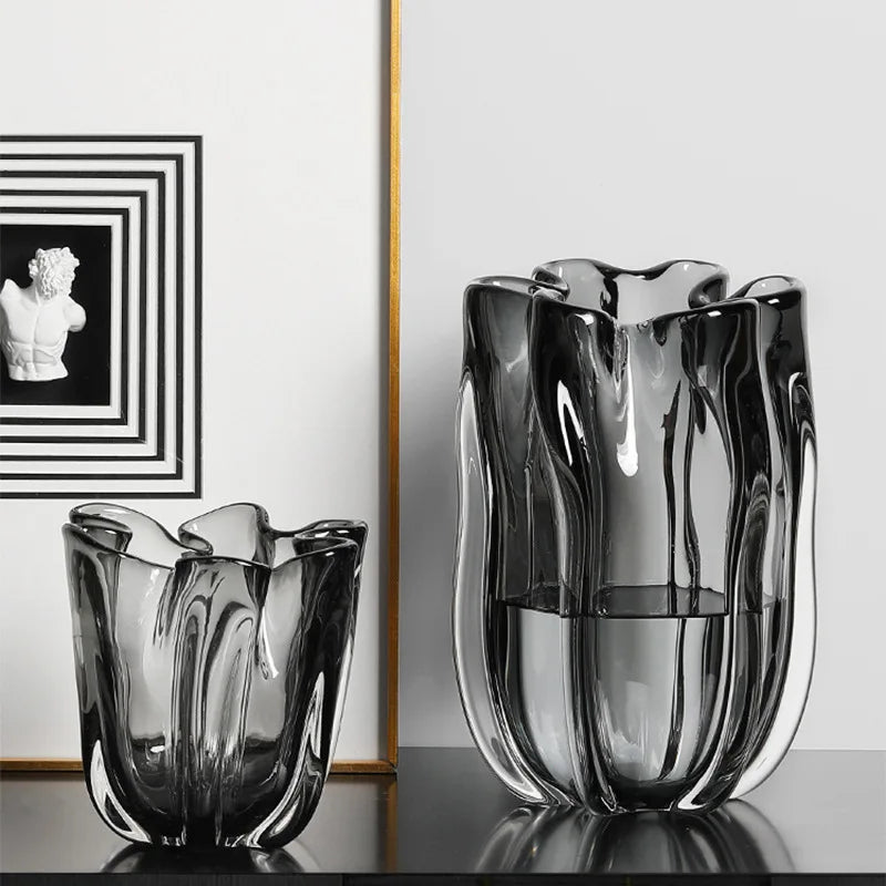 Creative And Simple Transparent Glass Large Vase Floral Decoration Flower Arrangement Living Room Porch Desktop Home Decoration