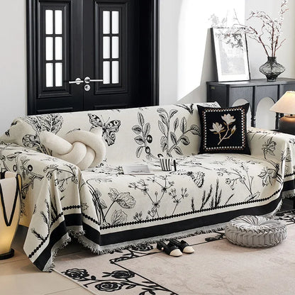 Vintage Flower Thicken chenille Sofa Cover Sofa Blanket simple cushion ins wind sand hair towel fashion lunch blanket Sofa Towel