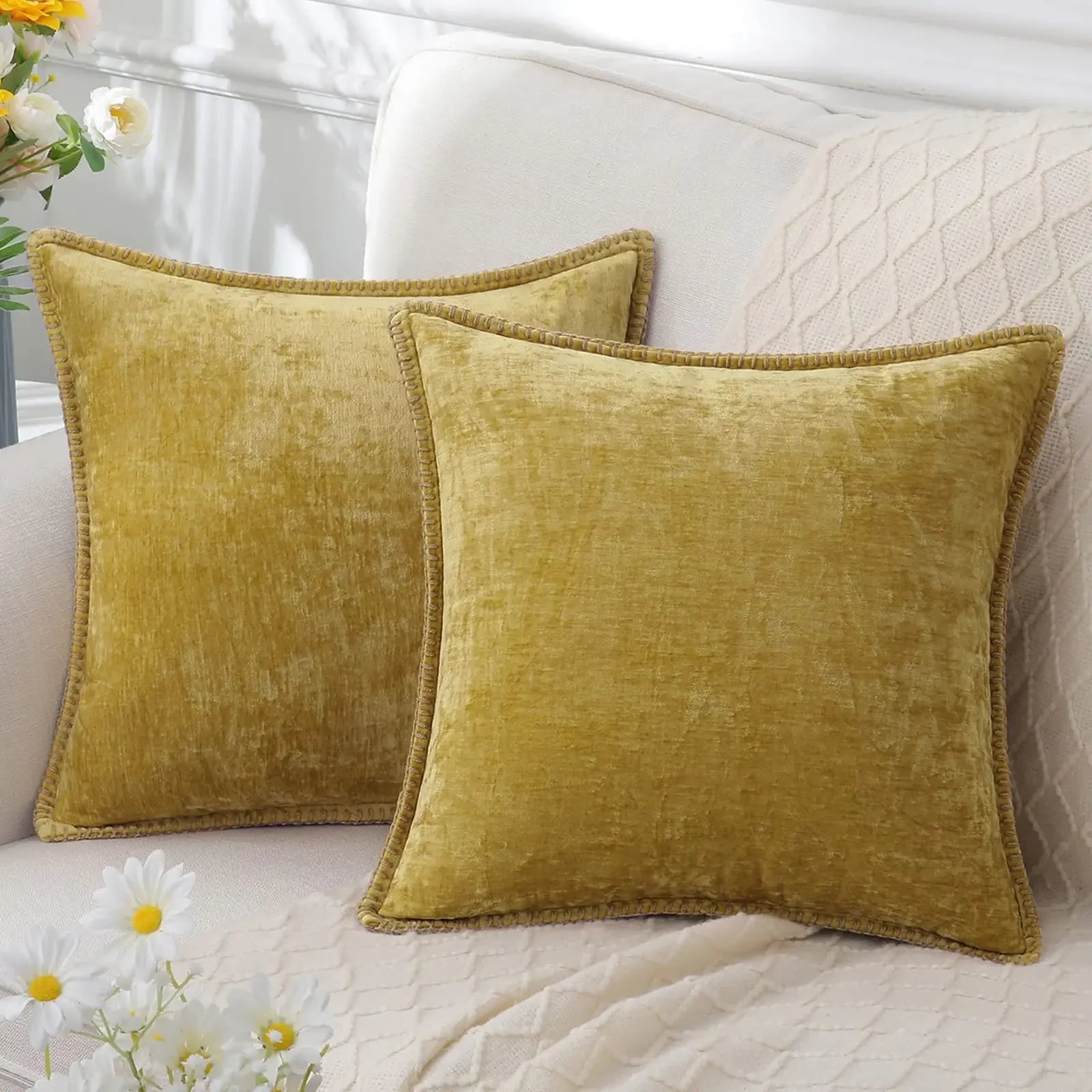 Blue Chenille Cushion Cover 45x45 Pillow Cover 30x50cm Sofa Decorative Throw Pillow Case Soft Luxury For Living Room Sofa Decor﻿